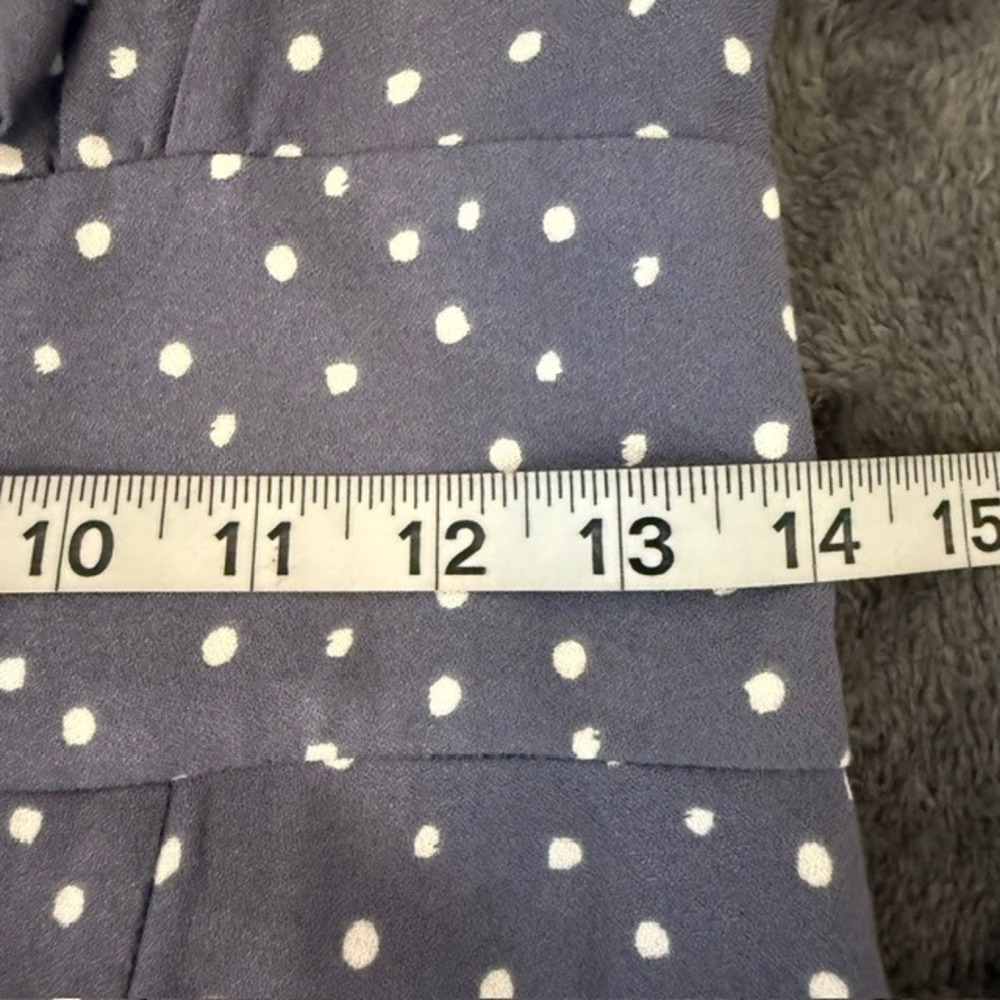 Abercrombie & Fitch Polka Dot Midi Dress (Side Slit Tie Front) Blue Small - Picture 9 of 11